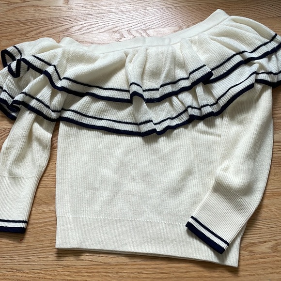 Ladies Frame off the shoulder sweater - Picture 2 of 3